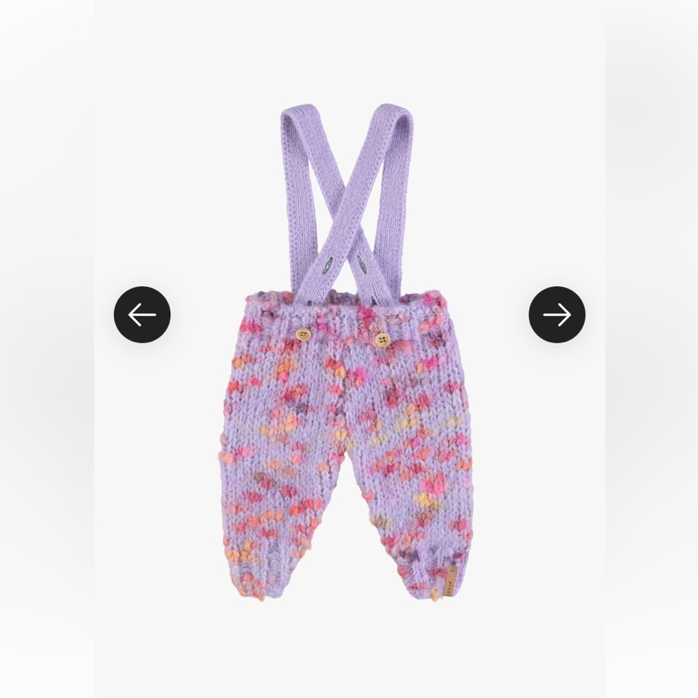 Piupiuchick lilac knitted trousers in perfect condition, size 12 months.